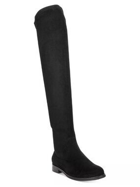 129$ Kenneth Cole Wind-y Faux Suede Tall Over-the-Knee Boots Size 6 US Black